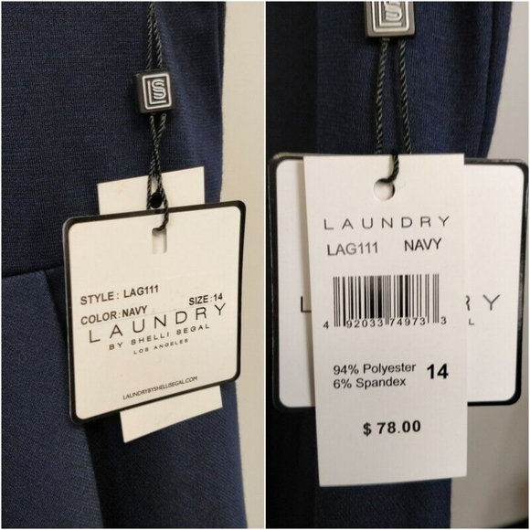 NEW Laundry by Shelli Segal Retro Mod Fit & Flare Dress Neckline Cutouts Blue 14 - Picture 7 of 8